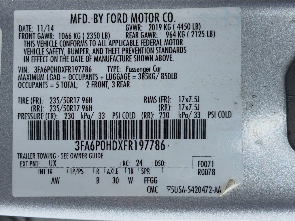 2015 Ford Fusion SE